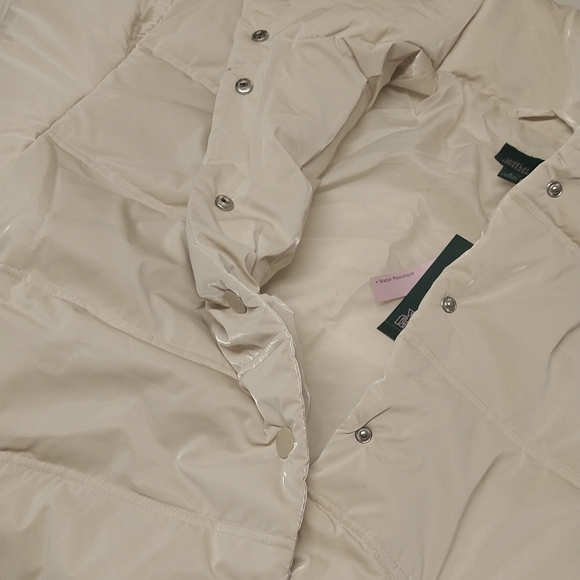 NEW! Women's Iridescent Shine Duvet Puffer Jacket Coat, Light Beige - Wild Fable - Picture 10 of 16